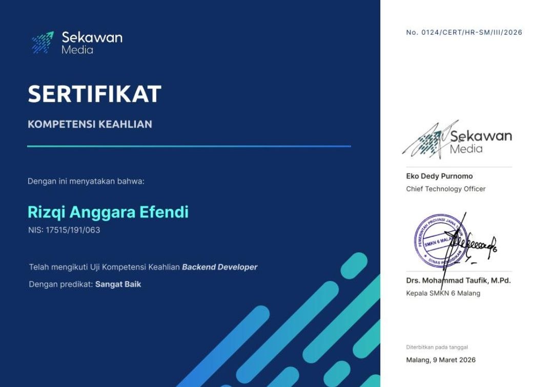 Sekawan Media Certificate